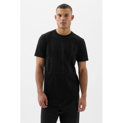 Gap Mens Black Everyday Logo 100% Cotton Crew Neck Short Sleeve T-Shirt - Black