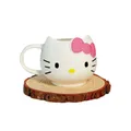 Tasse en céramique sculptée en 3D avec nœud rose Hello Kitty thé café boissons chaudes coffret