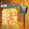 7M/12M/22/32M/42M Solar Fairy Light Led Outdoor Garland String Lights impermeabile Camping Garland