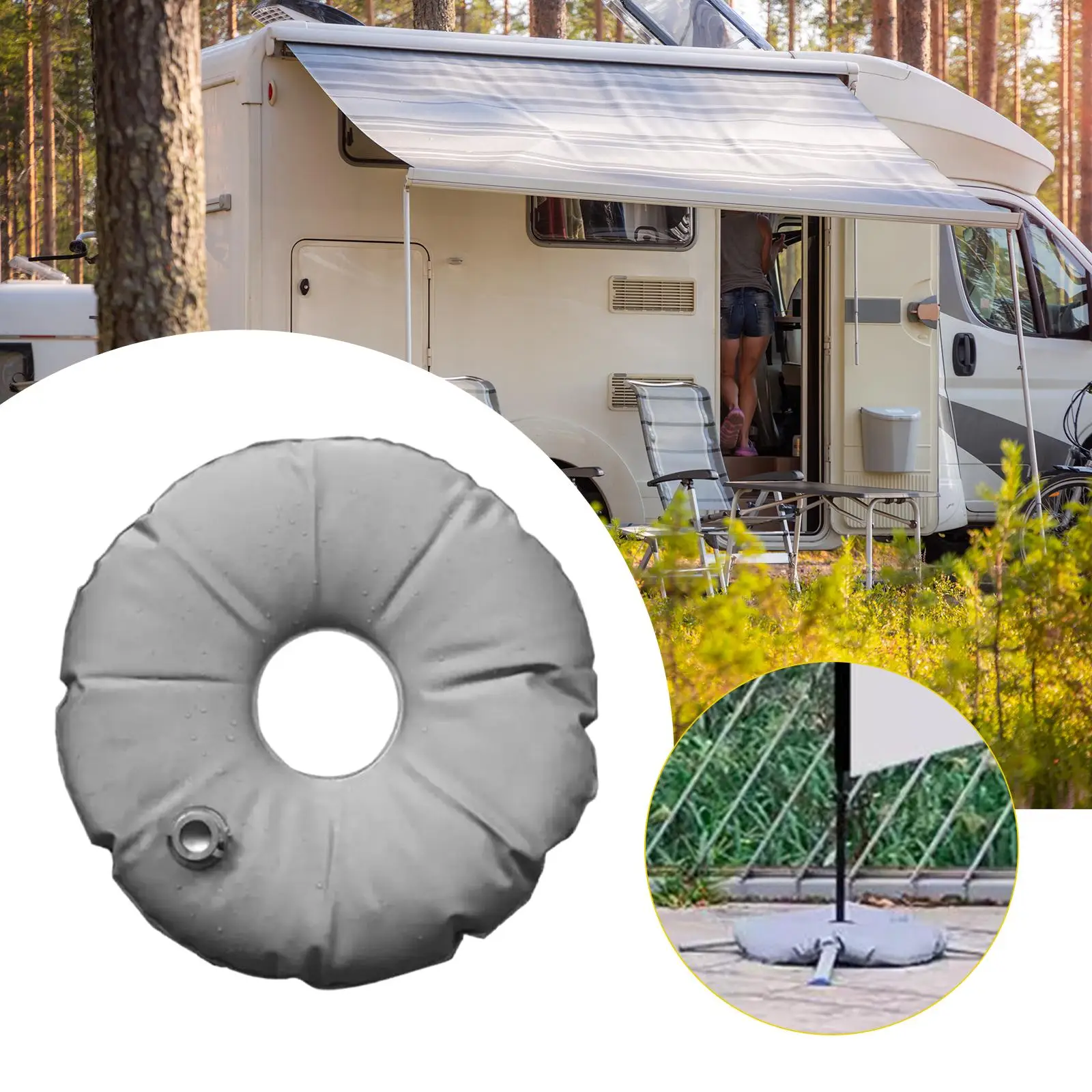 1x Base per ombrellone Peso Borsa per acqua Ombrellone Base per ombrellone portatile per patio esterno Giardino Spiaggia