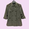 Zara Jackets & Coats | Grunge Zara Olive Lightweight Button-Up Utility Trench Coat Jacket Women Size S | Color: Green | Size: S