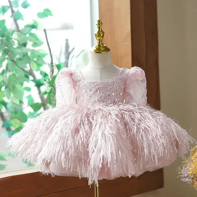 Elegant girl dress one year old baby girl baptism suitable summer clothing suitable for learning
