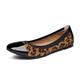 NVNVNMM Womens Shoes Ballet Flats Women Sole Flex Pointed Toe Ladies Slip on Shallow Loafers Office Flat Boat Comfort(Color:Leopard,Size:9 US)