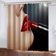 Blackout Curtains For Bedroom Living Room 2 Panels 200X160Cm Long, Thermal Insulated Grommet Curtains, 3D Fashion Red Makeup Image Print Curtains & Drapes Kids ​Room Darkenin