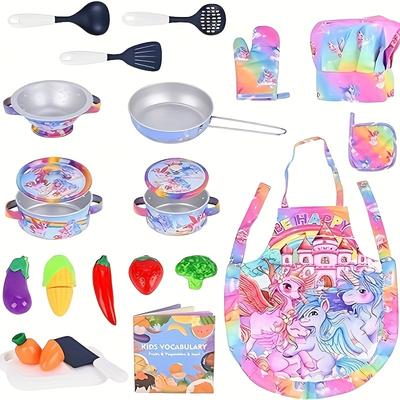 20pcs Kitchen Toys For Toddlers 3-6 With Unicorn T...
