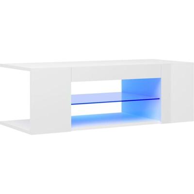 TV-Schrank mit LED-Leuchten Hochglanz-Weiß 90x39x30 cm Vidaxl