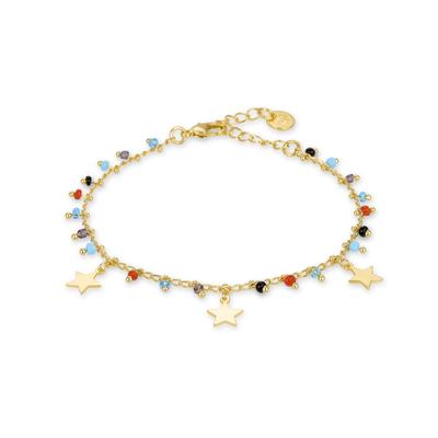 Luxenter Sterling Silber 925 Armband mit Multicolor Hydrothermalquarz in 18K Gelbgold - Beos Image