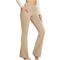 Damen Yogahose Seitentaschen Weites Bein Hohe Taille Yoga Fitness Fitnesstraining Unterteile Dunkelgrau Schwarz Weiß Spandex Herbst Sport Sportkleidung Dehnbar