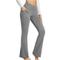 Damen Yogahose Seitentaschen Weites Bein Hohe Taille Yoga Fitness Fitnesstraining Unterteile Dunkelgrau Schwarz Weiß Spandex Herbst Sport Sportkleidung Dehnbar