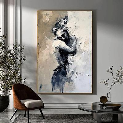 Hand painted Abstract Lady Framed Woman painting hand painted lovers oil painting lady dancers painting Wall Art Woman face Canvas Art Faceless Portrait Painting Lovers' decor oil painting artwork