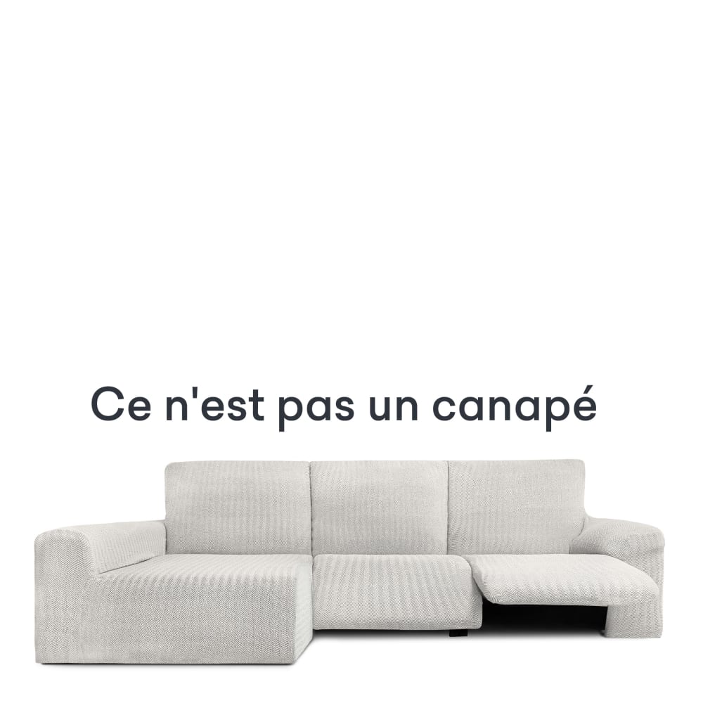 Housse de canapé relax en L gauche extensible écru 250 * 360 cm