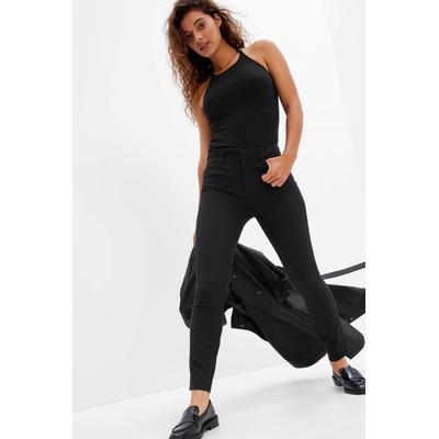 Gap Womens Black Mid Rise Skinny Fit Ankle Trousers - Black
