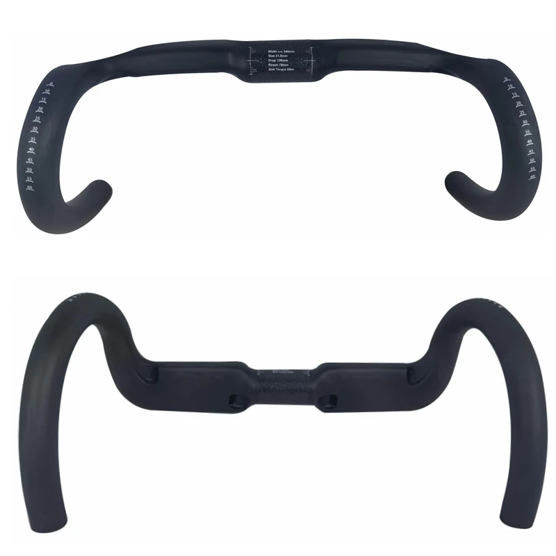 BIKEDOC nuovo manubrio per bici da strada Aero da 340MM manubrio interno per bicicletta in carbonio 31.8MM per manubrio piegato in carbonio opaco UD per bici
