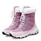 XCVFBVG Womens Boots Ankle boots Women's winter shoes Warm and waterproof snow boots Women's lace up boots.(Color:Pink,Size:9)