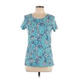Lilly Pulitzer Short Sleeve T-Shirt: Blue Print Tops - Women's Size Large