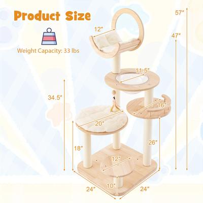 TEMU Costway 4-in-1 Building Block Cat Tree W/space Capsule Nest Padded Platform Hanging Toy