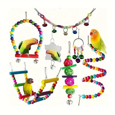 7pcs Colorful Bird Hanging Toys, Colorful Swing To...