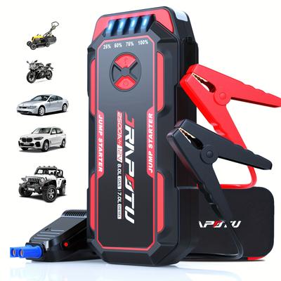 TEMU Portable Car Jump , 2500a Battery Jumper Portable, Jump Box For Car Battery, 12v Portable Jump For 8.0l Gas & 7.0l Cars With Usb & Led Flashlight