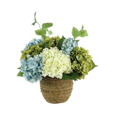 Blue Bouquet Arrangement in Rope Vase - Frontgate