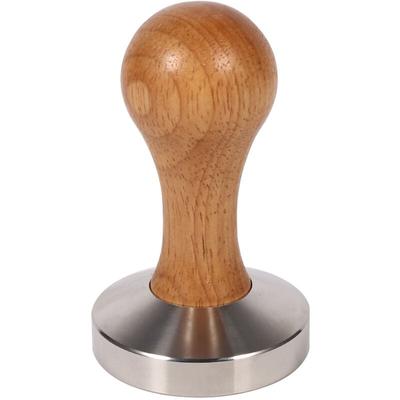 Eosnow - 1 Stück Holzgriff Edelstahl Espresso Kaffee Tamper Presswerkzeug mit 58 mm flacher Basis