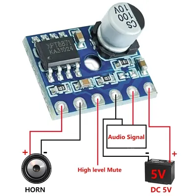 1/5/10PCS 5128 Amplifier Board 5W Class D Digital Amplifier Board Mono Audio Module Low Distortion