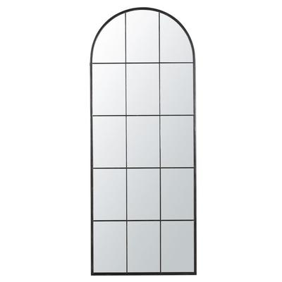 Großer Spiegel in Fensteroptik aus Metall, schwarz 71x180