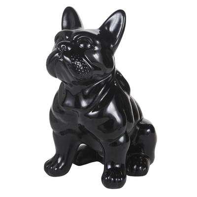 Bulldoggen-Figur aus schwarzem Dolomit, H83cm