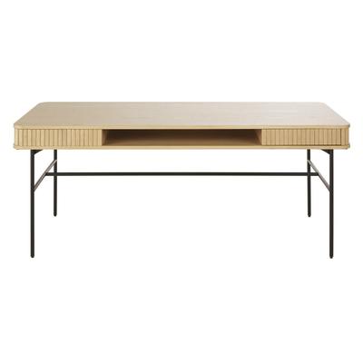 Schreibtisch mit 3Schubladen, beige und schwarz