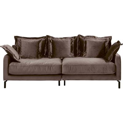 3-Sitzer-Sofa aus taupefarbenem Samt