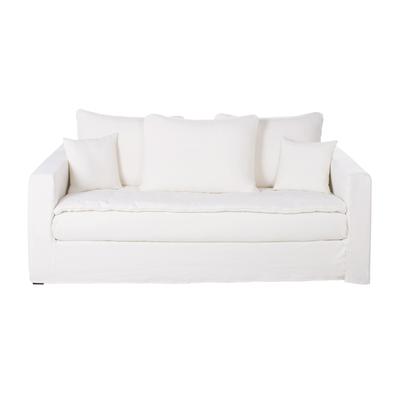 3/4-Sitzer-Sofa aus Premiumleinen, weiß