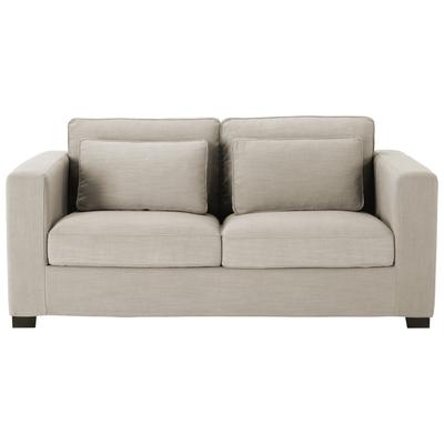 2/3-Sitzer-Schlafsofa, beige mit Matratze 6 cm