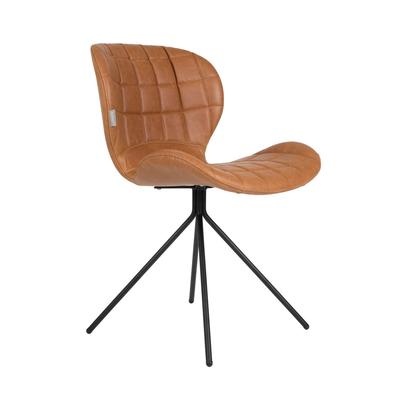 Design-Stuhl in Lederoptik braun