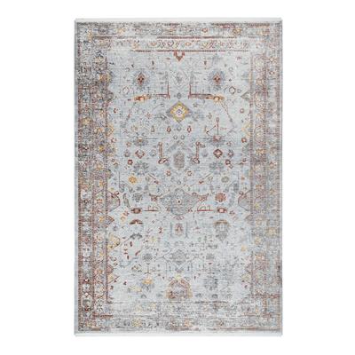 Teppich im Vintage-Boho-Stil mit Fransen, in grau, 160x230