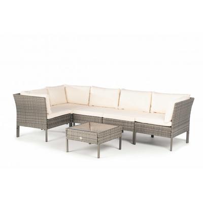 Gartensofa-Set mit 5 Sitzplätzen aus Synthetisches Rattan, grau
