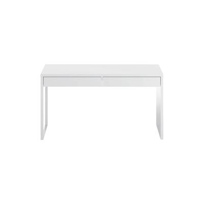 Schreibtisch Holzeffekt glänzendes weiß 150x50 cm