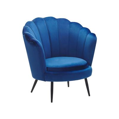 Samtstoff Sessel Marineblau