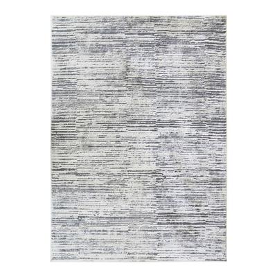Teppich mit extra weichem gestreiftem Muster, 160x230, grau-creme