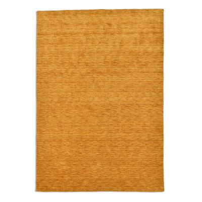 Handgewebter Teppich aus reiner Schurwolle - Gold - 70x140 cm