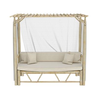 Outdoor-Himmelbett aus Teakholzzweig und Leinwand