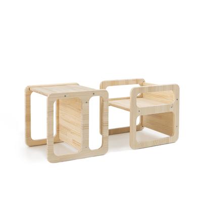Set mit 2 Montessori-Stühlen aus naturfarbenem Kiefernholz