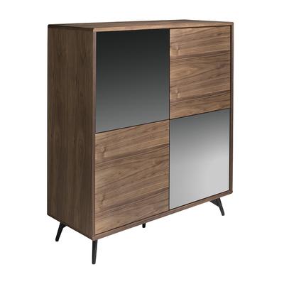 Sideboard aus Walnussholz und Glas