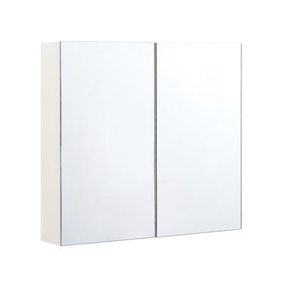 Bad Spiegelschrank weiß silber 80 x 70 cm