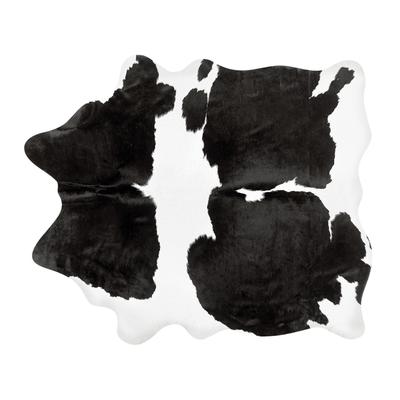 Kuhfell Teppich Echtleder weiß schwarz 3-4 m²