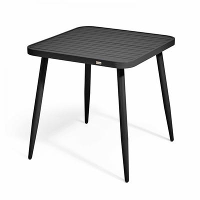Quadratischer Gartentisch aus Aluminium Schwarz