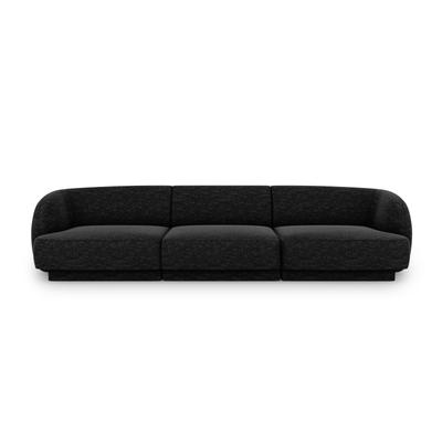 3-Sitzer Sofa aus Chenille-Stoff, schwarz