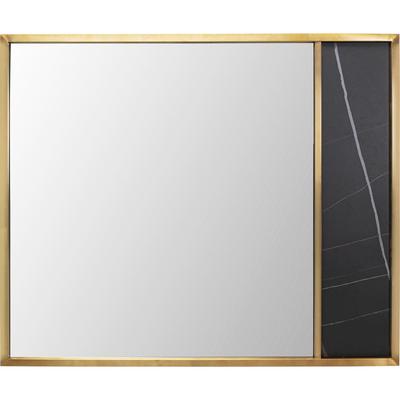 Spiegel mit Edelstahlrahmen und Keramik, gold und schwarz, 120x100cm