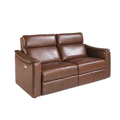 3Sitzer-Sofa aus braunem Leder mit Relax