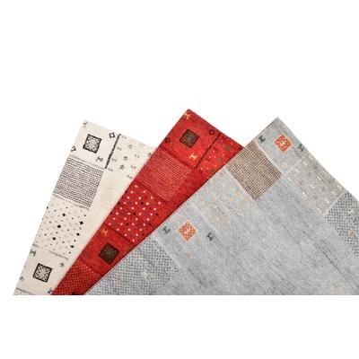 Handgeknüpfter Gabbeh-Teppich aus grauer Naturwolle 170x240 cm