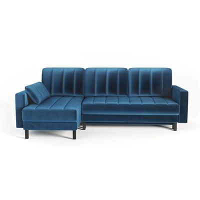 Ecksofa links blau