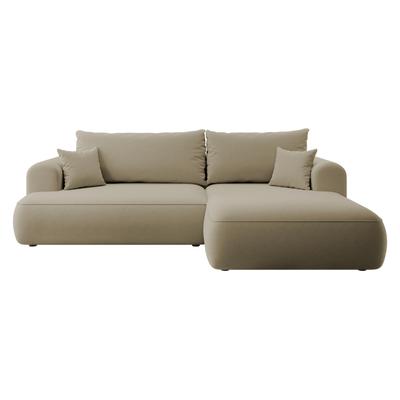 Ecksofa Easy-Clean-Veloursbezug Beige